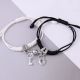 Manufacture couple bracelet stainless steel hand in hand charm bracelet white marble gemstone chain bracelet for couples 