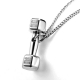 Fashion men jewelry 316 stainless steel pendant engraved letter logo dumbbell mens jewelry