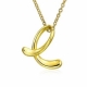 Custom personalized jewelry alphabet real 18k gold plated 925 sterling silver pendant letter necklace