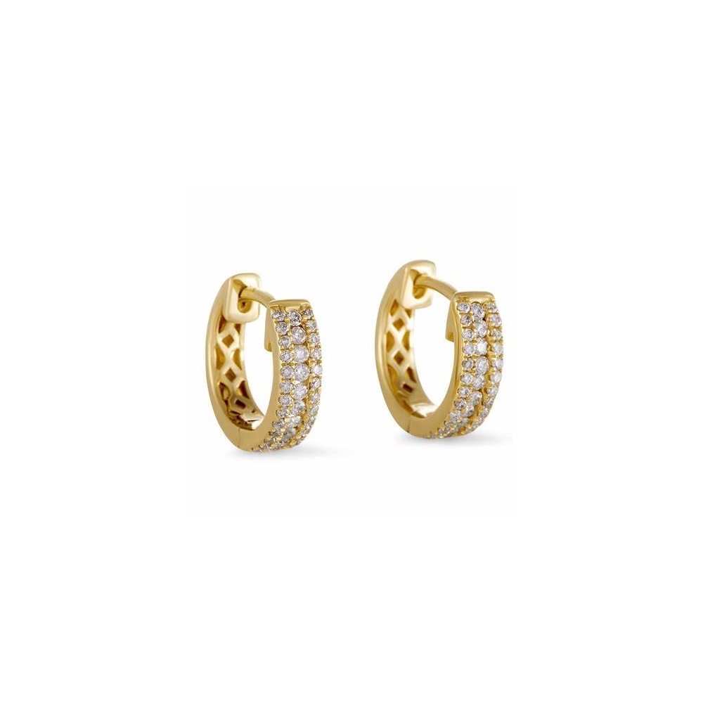 fashion gold hoop earrings 14k gold Huggies earrings hollow engraved
