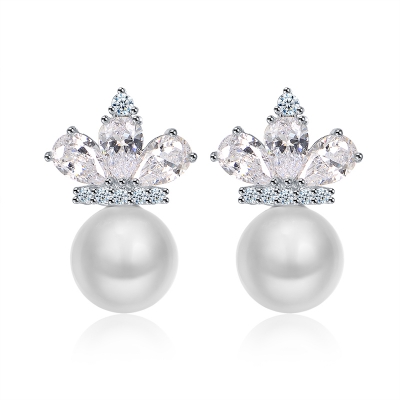 Fashion freshwater pearl earring， stud pearl earring for women.