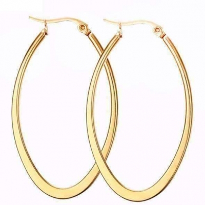 Minimalist stylish hoop earrings gold plated stainless steel hoop earring 18k