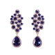 Fine jewelry 925 sterling  silver, chandelier earrings Natural amethyst earrings for women
