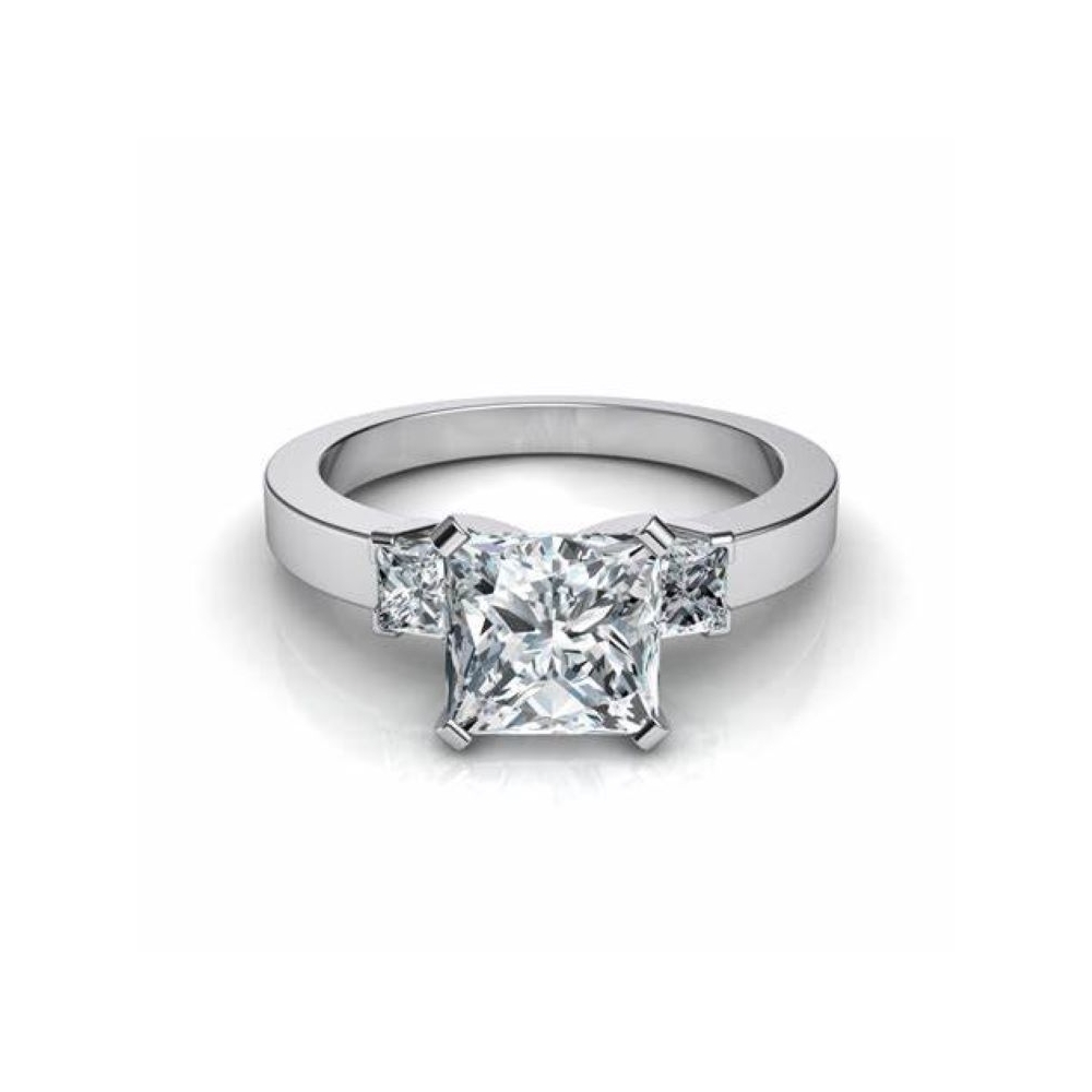 925 sterling silver princess ring