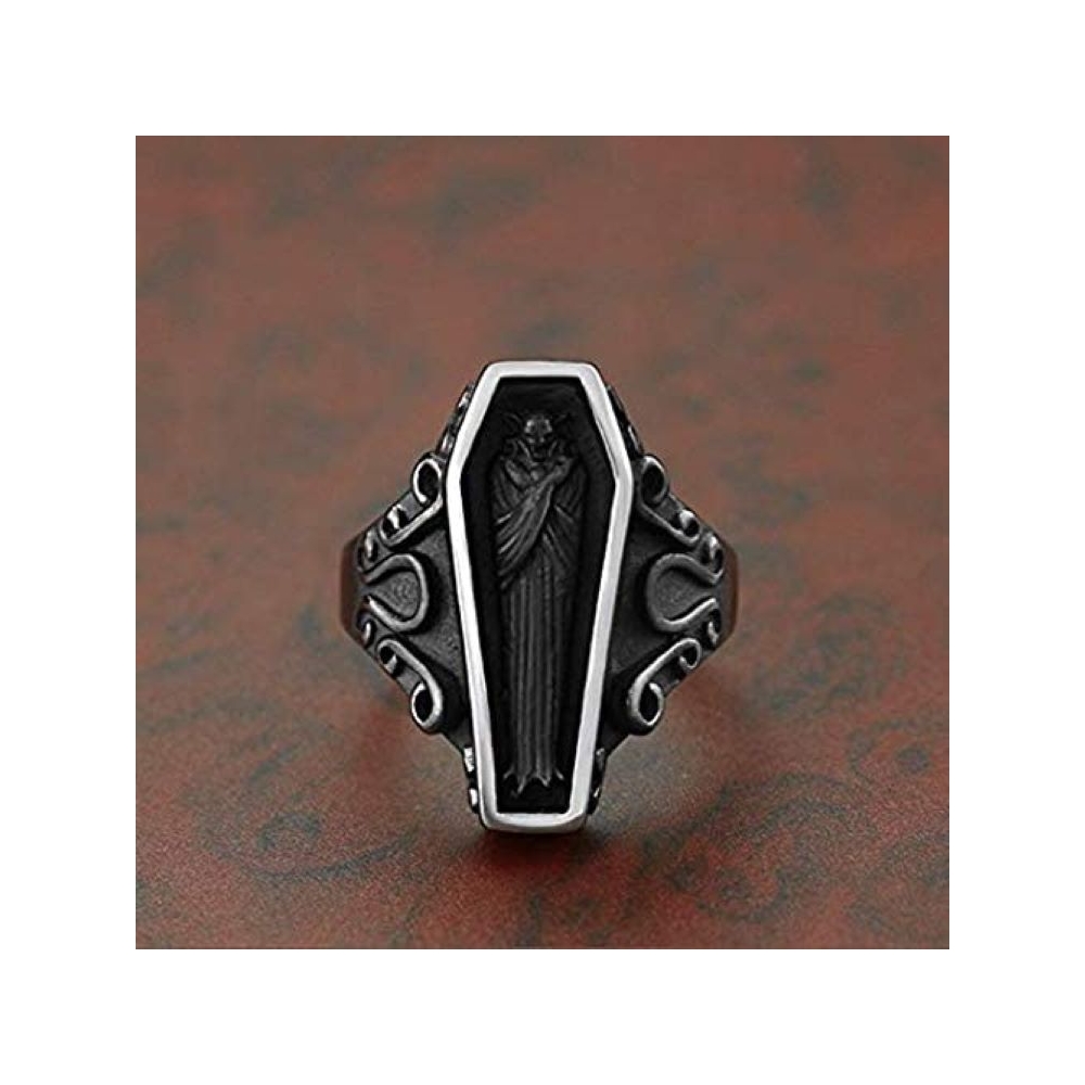 925 sterling silver coffin ring