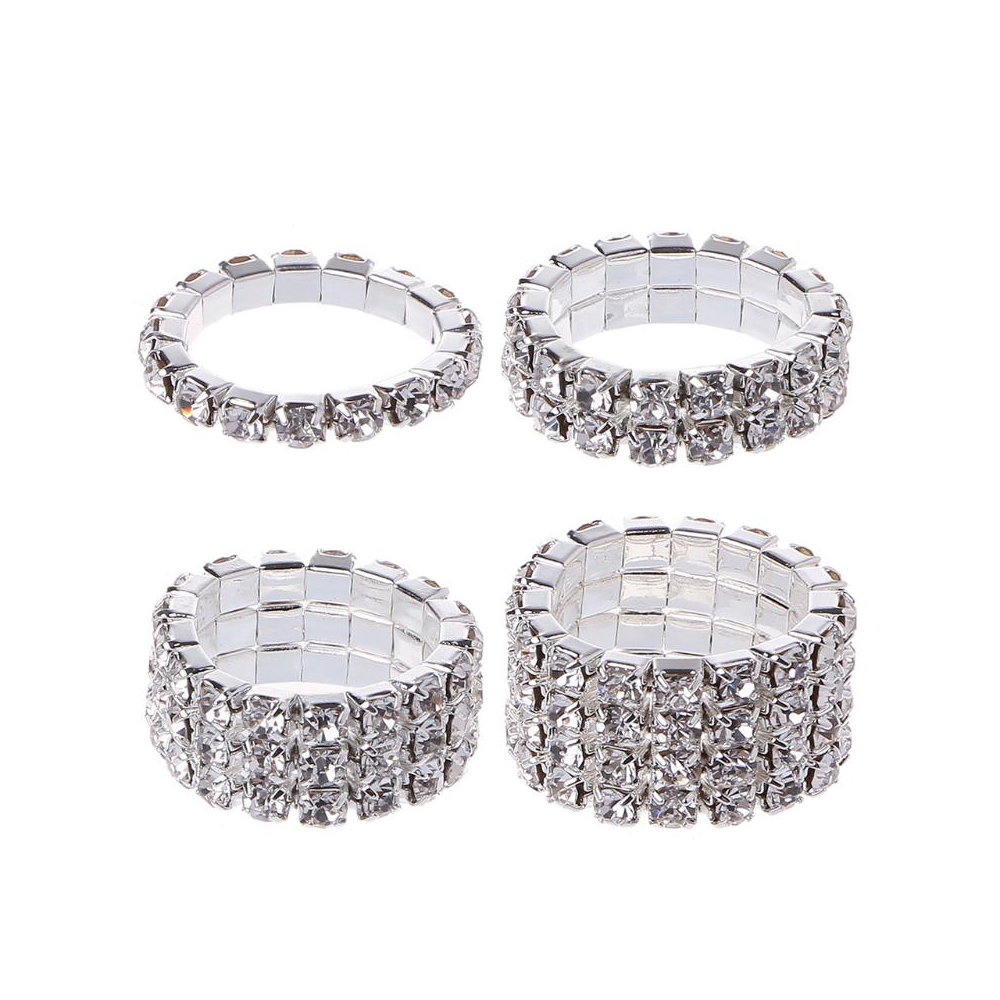 design women rings shiny gemstone rhinestone stretch ring