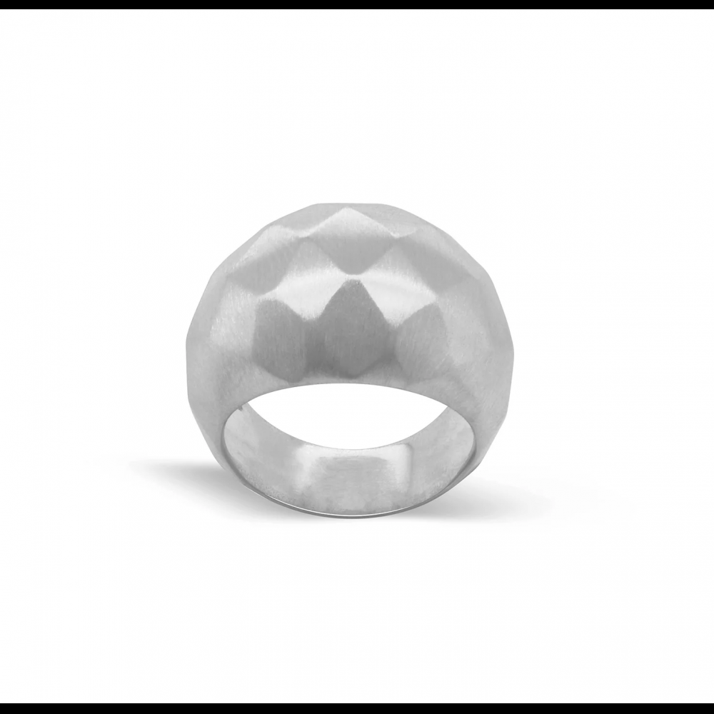 925 sterling silver rings diamond cut brushed dome ring silver