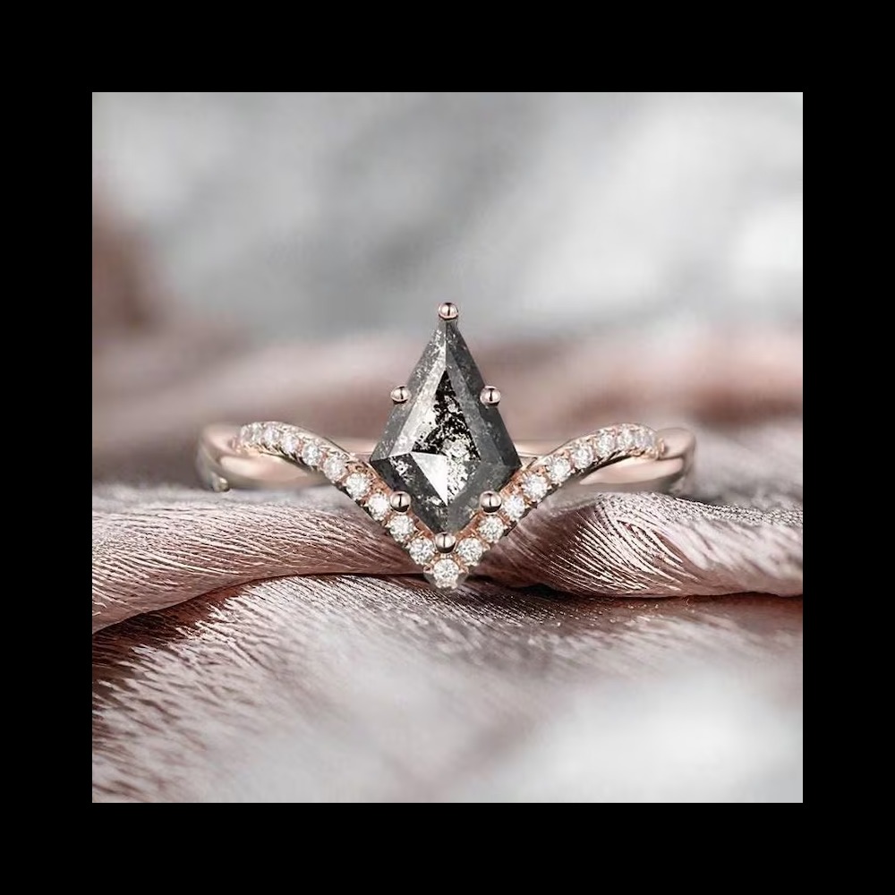 925 Sterling Silver Real Gold Plated Herkimer Diamond Bridal Cluster Ring Moss Agate Ring for Women