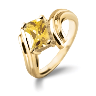  925 sterling silver real 18k gold plated cubic zirconia ring