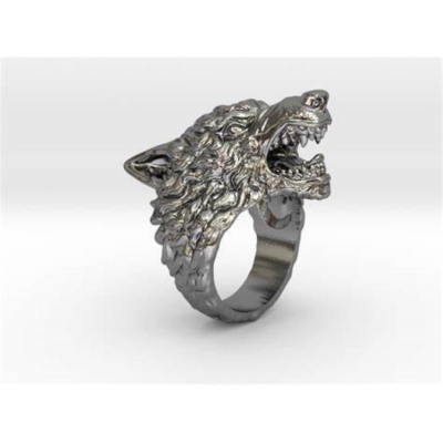 stainless steel men jewelry wolf ring