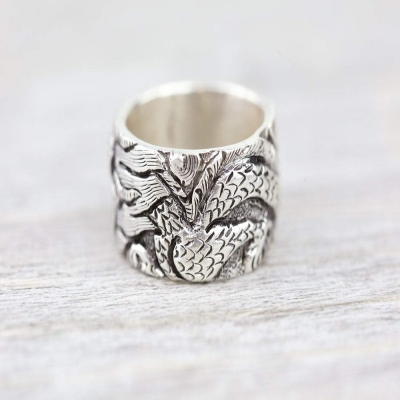  925 sterling silver dragon ring