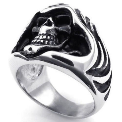black gothic rings stainless steel
