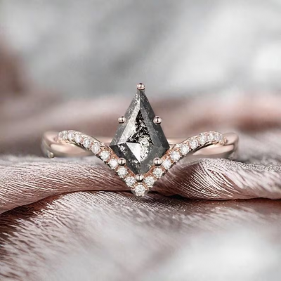 925 Sterling Silver Real Gold Plated Herkimer Diamond Bridal Cluster Ring Moss Agate Ring for Women