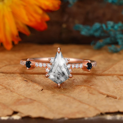 Custom Kite Shaped Ring Gemstone Jewelry Moissanite Ring 925 Sterling Silver Women Ring