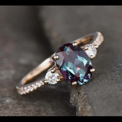 Alexandrite ring GIA Lab-Alexandrite ring Lab Alexandrite jewelry 925 sterling silver women ring