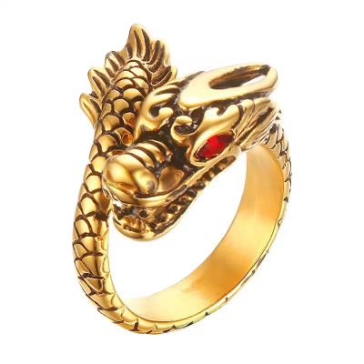 custom design gold plated dragon ring
