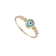 real gold plated jewelry mother of pearl evil eye ring