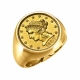 custom fashion real 14k 18k gold plated jewelry vintage coin ring
