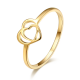 PVD gold plated ring high quality stainless steel heart ring