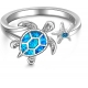 mother of pearl sterling silver turtle rings