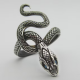 cubic zirconia eye snake silver ring