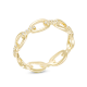 real 18k 14k yellow gold plated link cubic zirconia ring