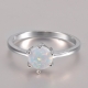 925 silver white fire opal ring