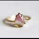 Manufacturer gemstone cz rings real 18k yellow gold plated 925 sterling silver watermelon tourmaline ring