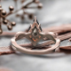 925 Sterling Silver Real Gold Plated Herkimer Diamond Bridal Cluster Ring Moss Agate Ring for Women