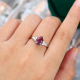 Custom pear cut lab Alexandrite Engagement Ring 925 sterling silver ring for women